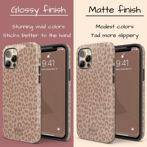 Nude Leopard Custom Monogram iPhone Case